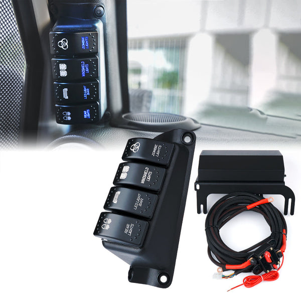 4 Rocker Switch Pod Control System for 2007-2018 Jeep Wrangler JK JKU