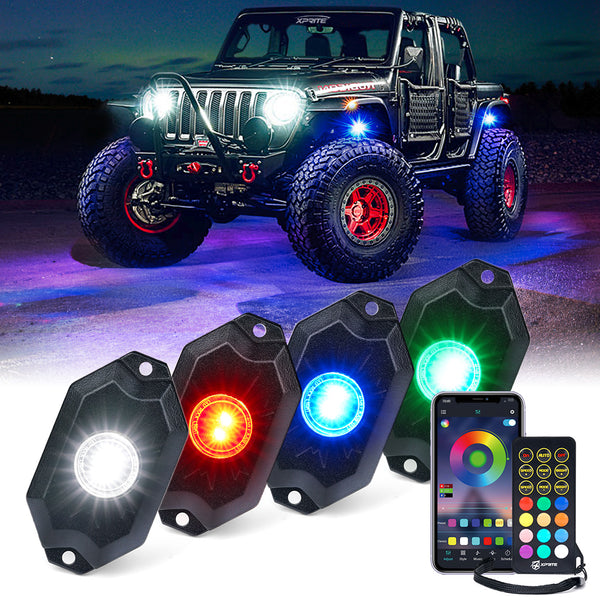 RGBW LED Rock Lights Kit with Bluetooth Control | Trophy Series