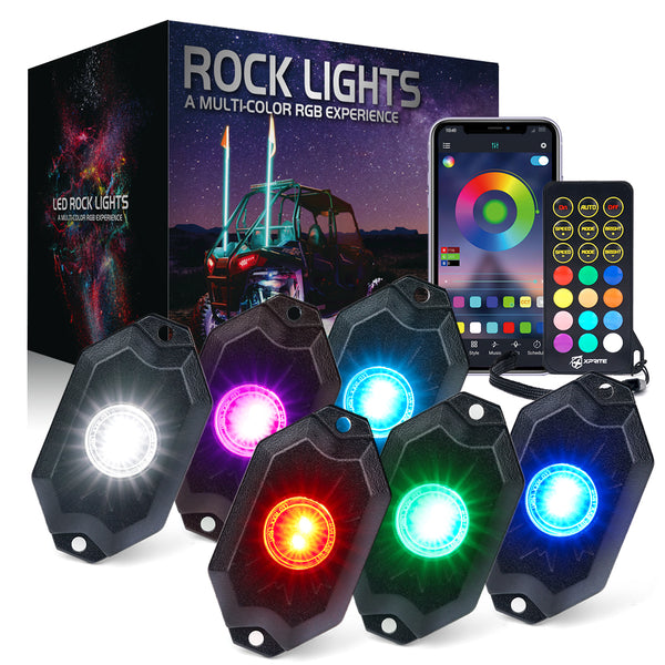 RGBW LED Rock Lights Kit with Bluetooth Control | Trophy Series