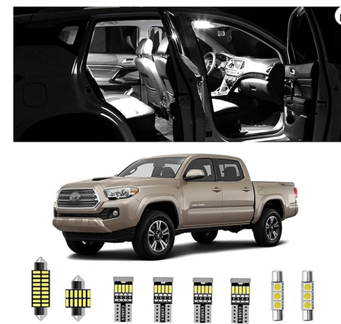 10pcs Tacoma Interior LED Lights Kit Super Bright LED Map Dome Light Bulbs for Toyota Tacoma 2005 2006 2007 2008 2009 2010 2011 2012 2013 2014 2015 2016 2017 2018 2019 2020 2021 2022 all models