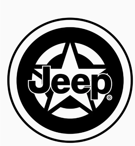 Sticker - Jeep® Star Black and White - Round