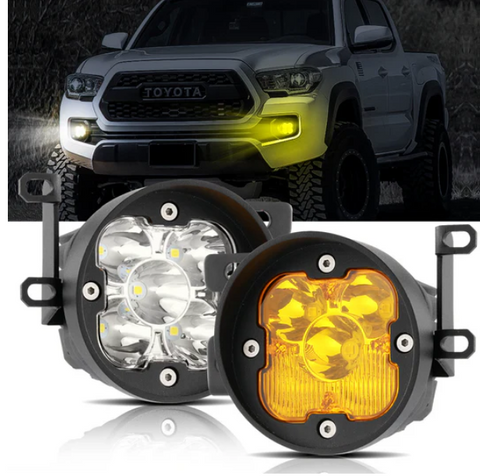 3 Inch 80W 9600LM LED Fog Lights Kit White/Yellow Beam for 2012-2022 Toyota Tacoma/ 2010-2022 Toyota 4Runner / 2014-2022 Toyota Tundra × 1