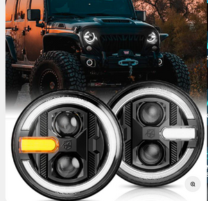 7" Halo Headlights with DRL & Turn Signal for 2007-2018 Jeep Wrangler JK | Ultra