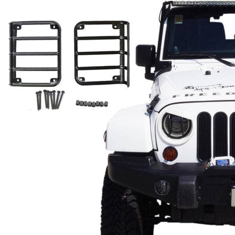 Black Taillight Guards For 2007 - 2018 Jeep Wrangler JK