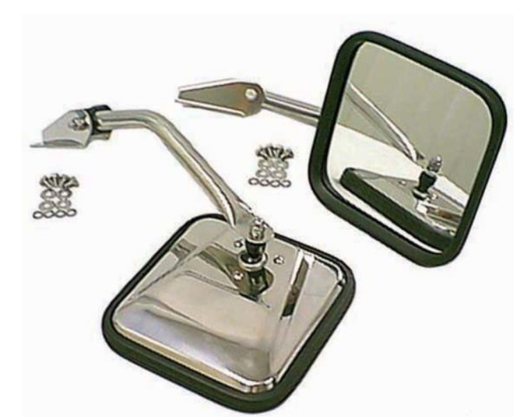 Rugged Ridge 11010.01 Side Mirror Pair in Chrome for 55-86 Jeep CJ-5, CJ-6, CJ-7 & CJ-8 Scrambler