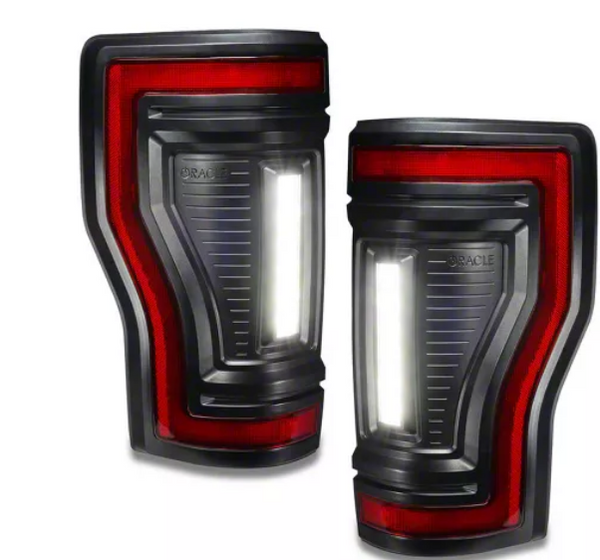 Oracle Flush Style LED Tail Lights; Black Housing; Clear Lens (17-22 F-250 Super Duty)