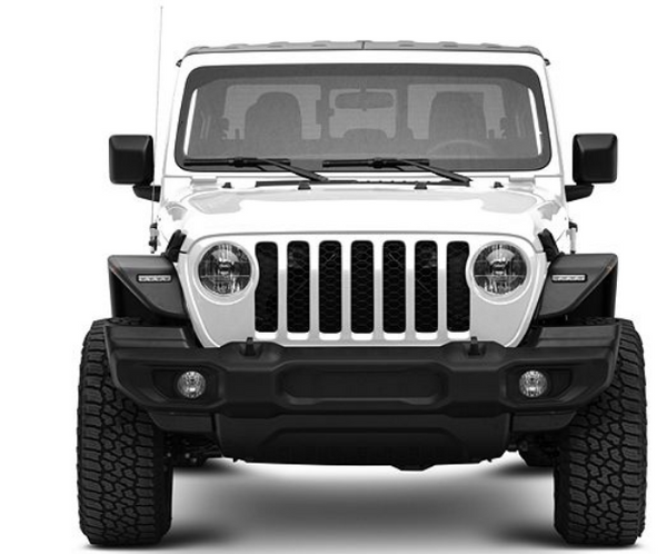 Barricade Tubular Fender Flares with LED DRL and Marker Lights; Front (20-24 Jeep Gladiator JT)