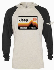 Mens Jeep® Have Fun Out There Long Sleeve Hooded T-Shirt - Black / Natural