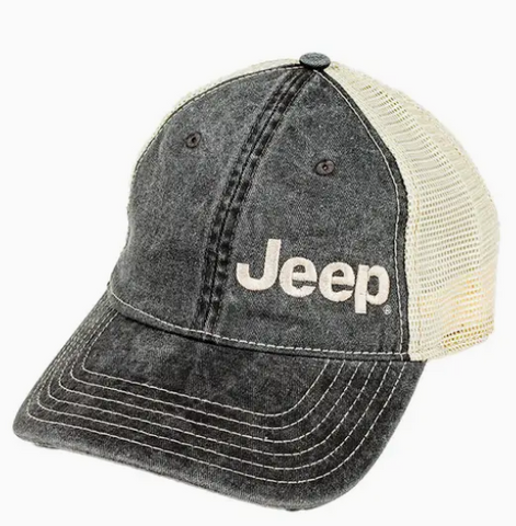 Hat - Jeep Garment Washed Trucker - Black