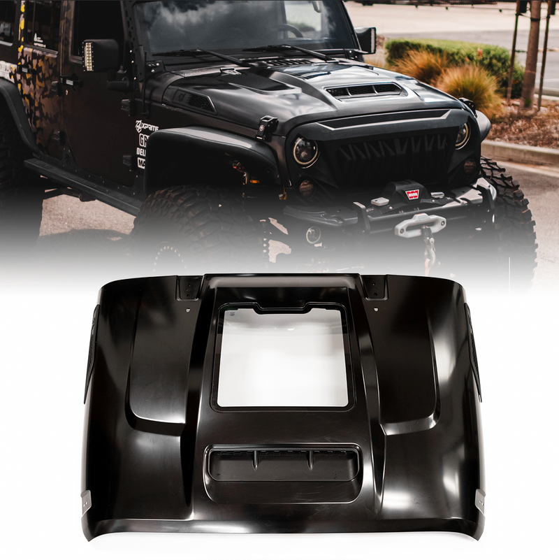 Jeep Wrangler JK Hood with Visible Engine Interior | ZR1