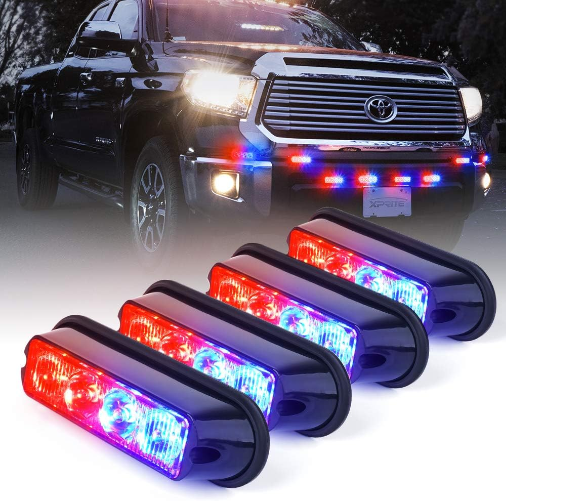 Red & Blue Surface Mount Grille Strobe Lights