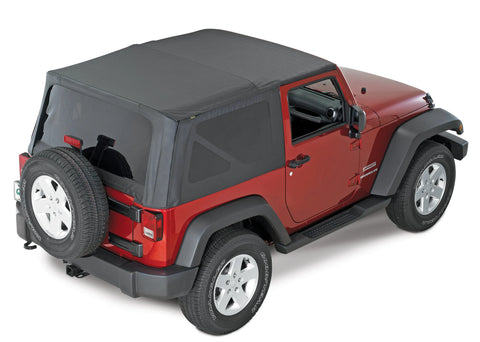 QuadraTop Replacement Soft Top with Tinted Windows in Black Diamond for 07-18 Jeep Wrangler JK 2 Door