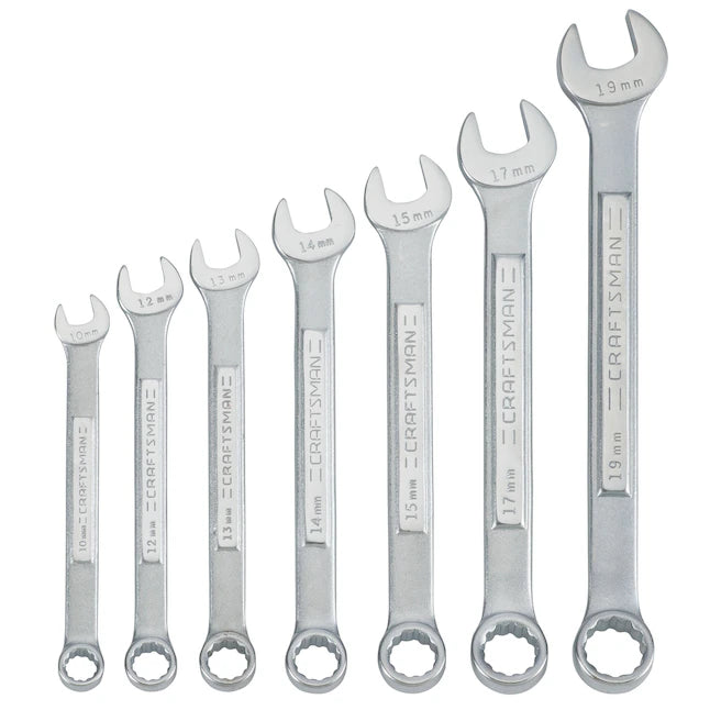 CRAFTSMAN 7-Piece Set 12-point Metric Standard Combination Wrench Includes Hard Case