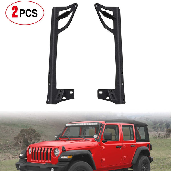 52" Light Bar Upper Windshield Mount Bracket For 2007-2016 Jeep Wrangler JK (Pair)