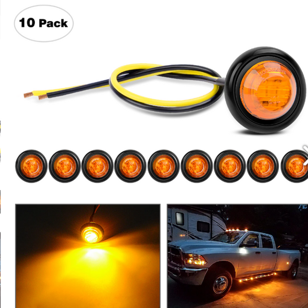 3/4” Amber Round LED Marker Lights  1pc