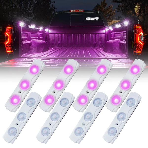 8 LED Rock Light Pods Truck Bed Lighting Kit with Switch