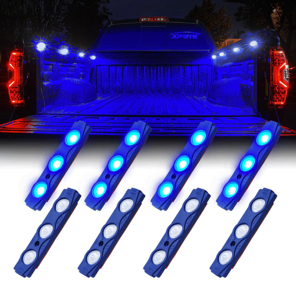 8 LED Rock Light Pods Truck Bed Lighting Kit with Switch