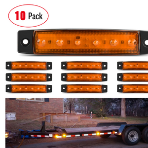 3.8” 6 LEDs Amber Side Marker Lights (10 Pcs)