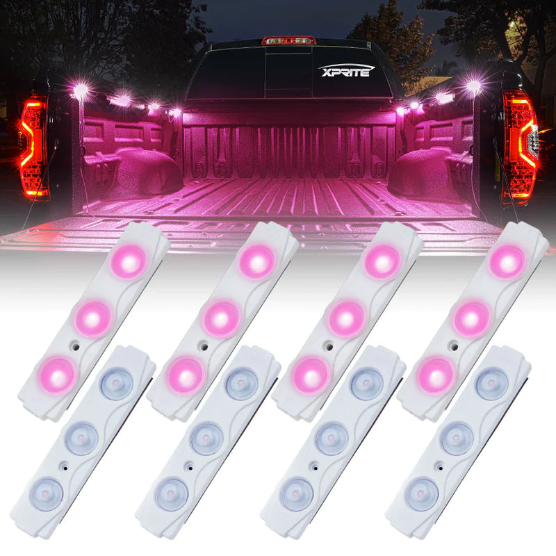 8 LED Rock Light Pods Truck Bed Lighting Kit with Switch