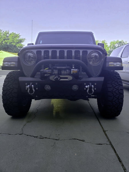 TACTIK Stubby Front Bumper with Hoop for 18-24 Jeep Wrangler JL & Gladiator JT