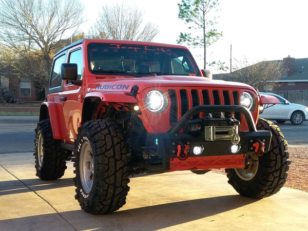 TACTIK Stubby Front Bumper with Hoop for 18-24 Jeep Wrangler JL & Gladiator JT