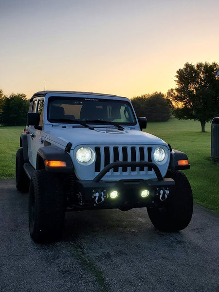 TACTIK Stubby Front Bumper with Hoop for 18-24 Jeep Wrangler JL & Gladiator JT