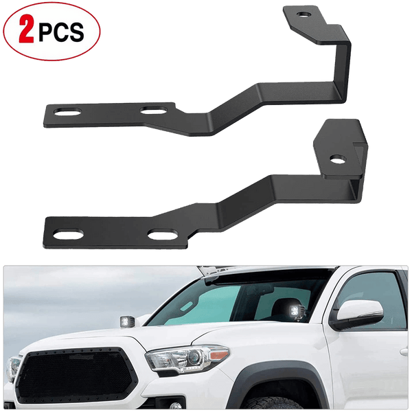 Ditch Light Hood Mount Bracket For 2005-2015 2nd Gen Toyota Tacoma (Pair)