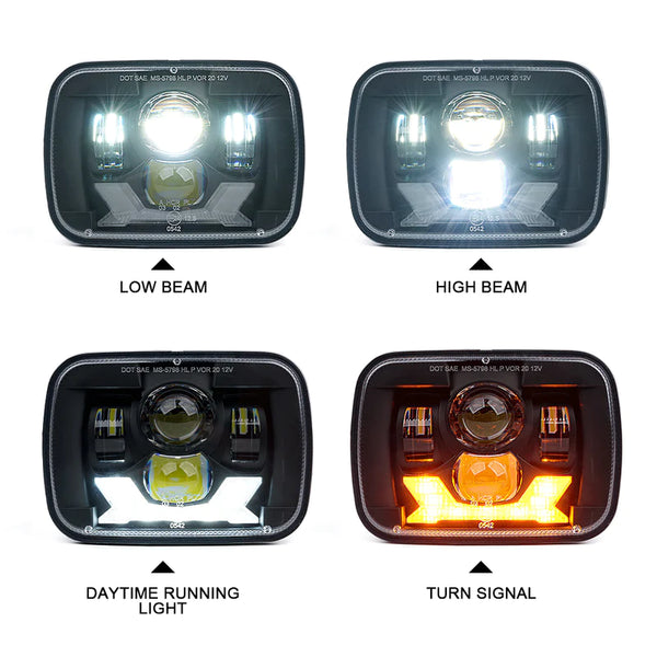 5X7 LED Headlight with High/Low Beam