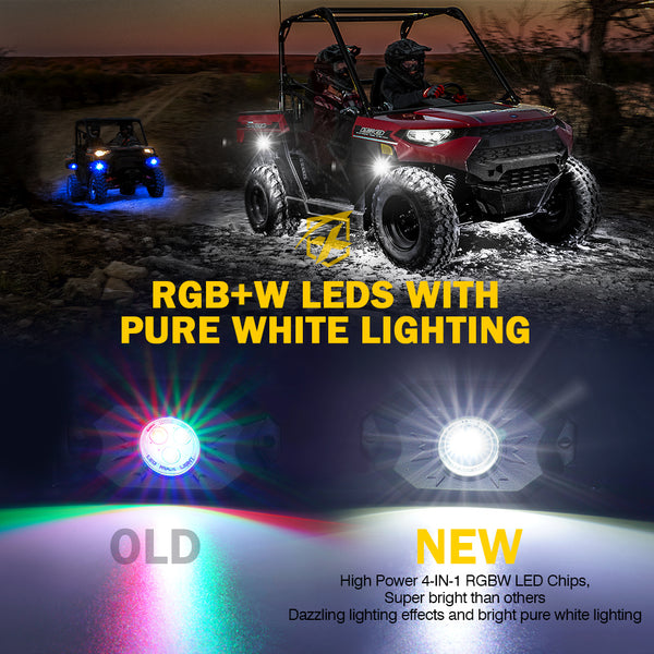 RGBW LED Rock Lights Kit with Bluetooth Control | Trophy Series