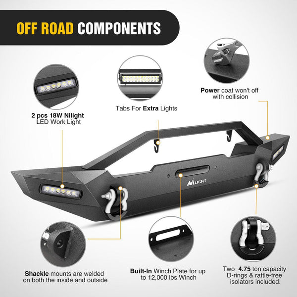 Front Bumper Kit For 1987-2006 Jeep Wrangler TJ YJ