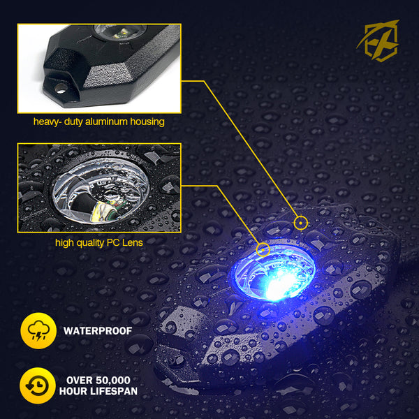 RGBW LED Rock Lights Kit with Bluetooth Control | Trophy Series