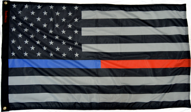 3×5′ USA Subdued Thin Blue-Red Line Flag