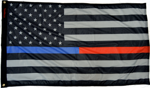 3×5′ USA Subdued Thin Blue-Red Line Flag