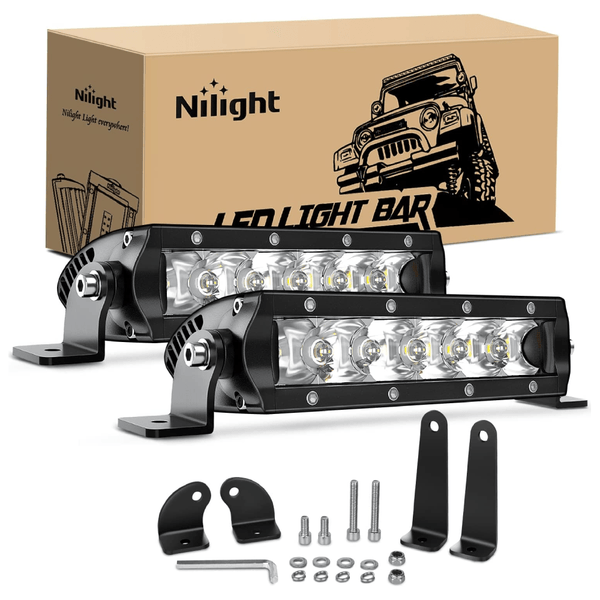 7" 30W 3600LM Slim Spot LED Light Bars (Pair)