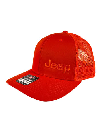 Hat - Jeep Text Tonal Trucker - Orange