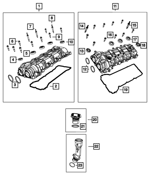 Spark Plug Well Gasket, Right Side, Cylinder Head Cover - Mopar (5184778AB)