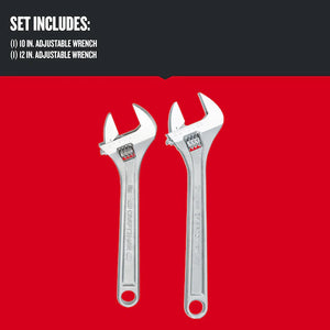 CRAFTSMAN 2-Piece Steel Adjustable Wrench Set