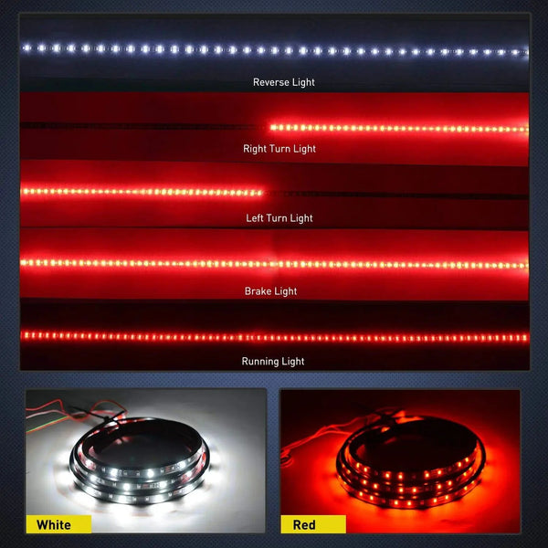 48/49 Inch 90Leds Red White LED Tailgate Light Strip