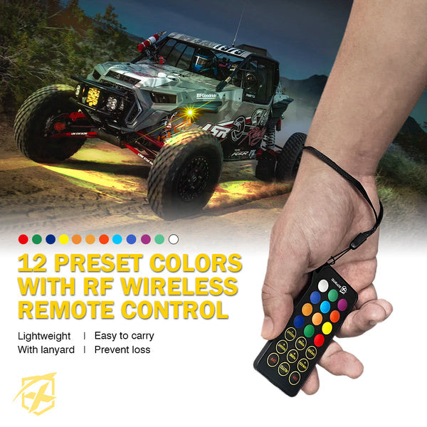 RGBW LED Rock Lights Kit with Bluetooth Control | Trophy Series