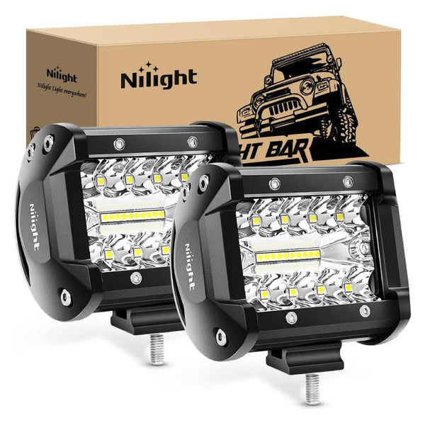 4" 60W Triple Row Spot/Flood LED Pods (Pair)