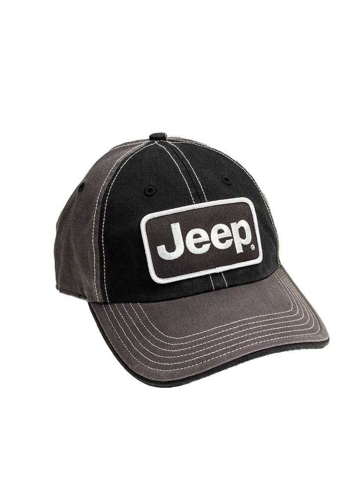 Hat - Jeep Chino Twill Patch - Black/Charcoal/White