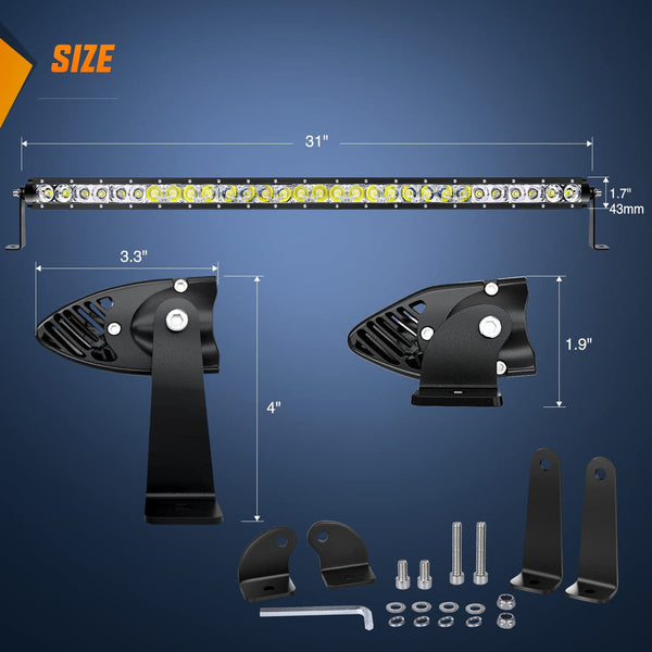 31" 150W 14500LM Slim Spot/Flood Led Light Bar