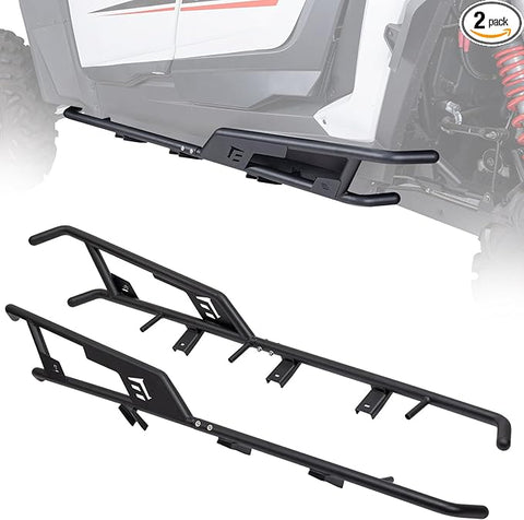 Heavy Duty Steel Nerf Bars Rock Sliders Compatible with 2024 2025 Polaris RZR XP 1000/ XP 4 1000 Accessories - 1.5 inch Tubing Black Non-Rust Coating Side Steps, Tree Kickers 4-Seat