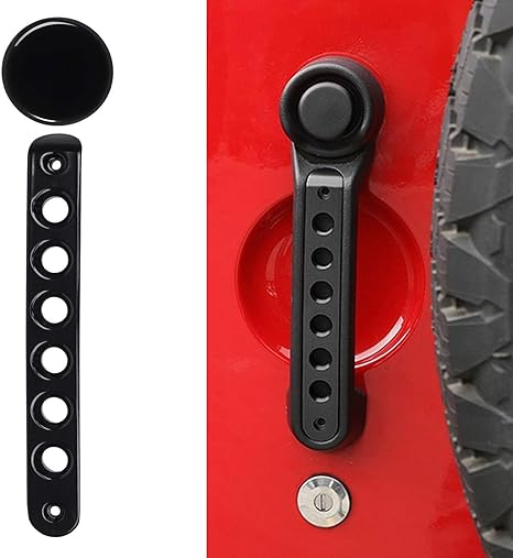 Side Door handle insert Grab Handle & Push Button Knobs Cover Trim Fit for Jeep Wrangler JK JKU 2007-2018 (Black) Visit the Sunluway Store