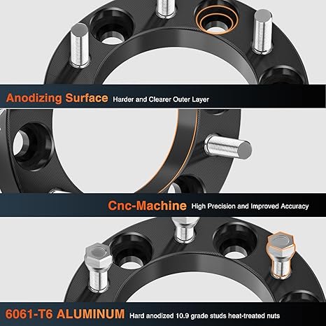 5x5.5 Wheel Spacers for 2011-2022 Grand Cherokee,2018-2022 Wrangler JL/JLU,2019-2022 Gladiator JT,2011-2022 Durango,1.5 inch Wheel Spacer 5x127mm with 14x1.5 Studs & 71.5mm bore