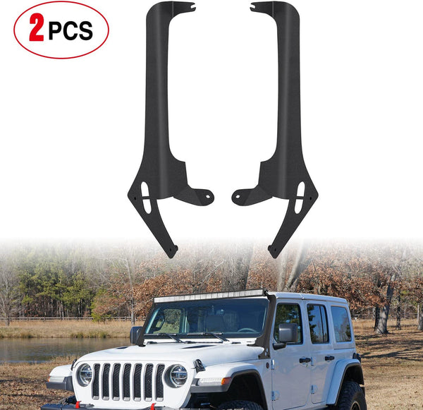 52" Light Bar Upper Windshield A-Pillar Mount Bracket for Wrangler JL/JLU Unlimited 2018-2020 (Pair)