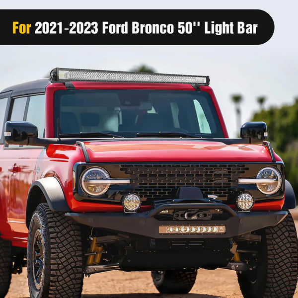 50” Light Bar Mounting Bracket Over-Windshield Mount Kit For 2021-2023 Ford Bronco 2/4 Door