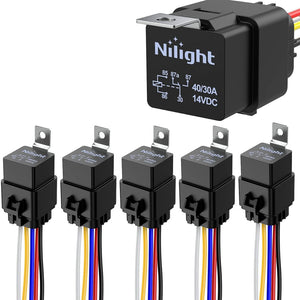 5Pin SPDT 12V Relay W/ 12AWG Tinned Copper Wires (1 pc)