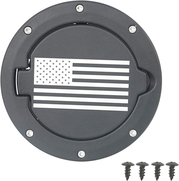 for Jeep TJ Gas Cap Fuel Tank Cover w/Flag Logo for 1997-2006 Jeep Wrangler TJ & TJ Unlimited