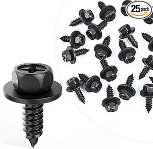 25Pcs Hex Head Screw Bolt Fit for 6mm holes Bumper Cover Splash Shield Mud Guard Screw Bolt Replacement for Toyota Avalon Camry Corolla Scion Lexus 90159-60498, 2 Years Warranty